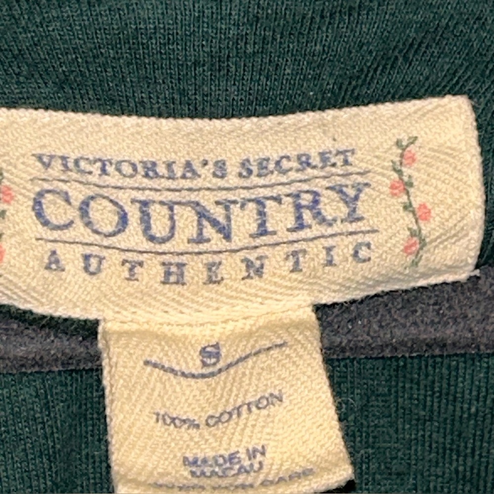 VTG RARE HTF 80s Victoria's Secret Country Thermal Henley PJS COTTAGECORE Sz S - Picture 10 of 16